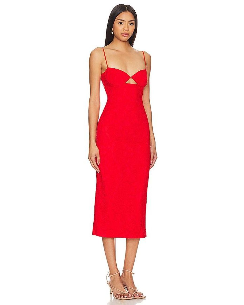 Bardot Red Ivanna Midi Dress
