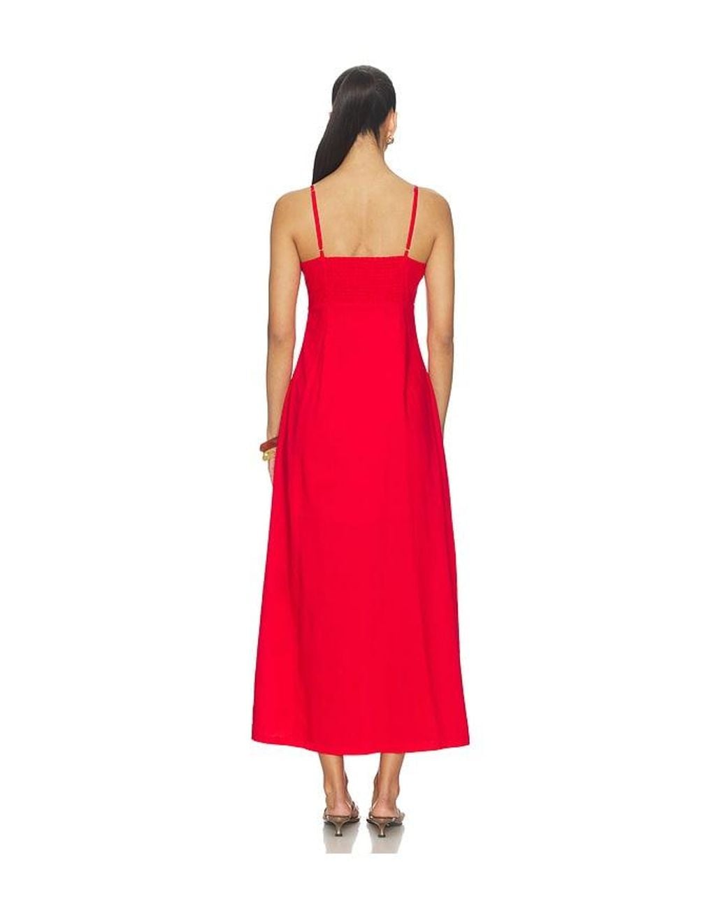 MINKPINK Red Rhodes Twist Front Maxi Dress