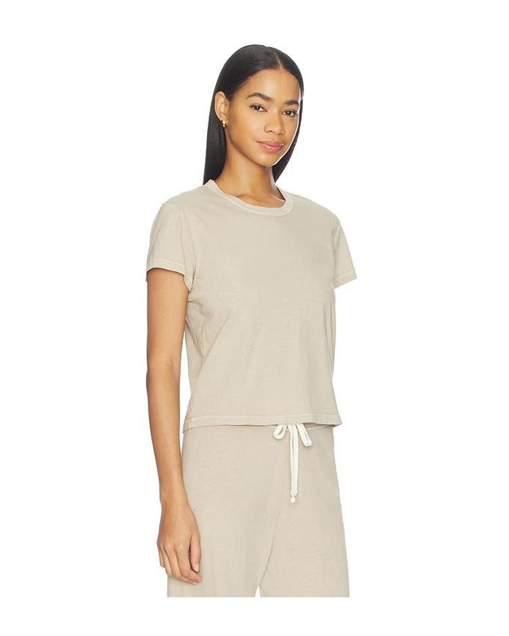 James Perse Natural Shrunken Crew Neck Tee