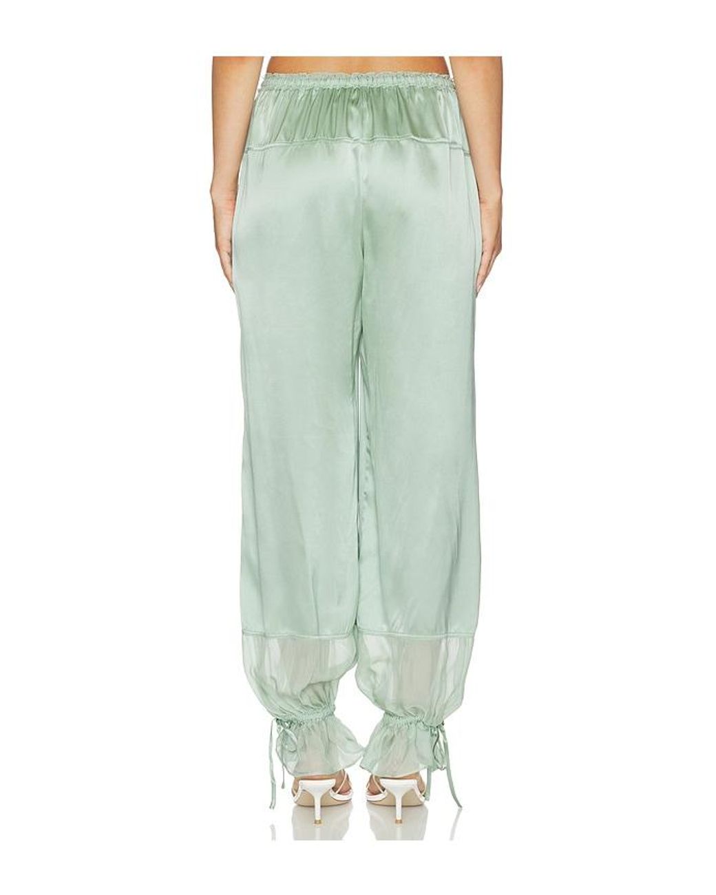 Ulla Johnson Green Camile Silk Cinched Pant
