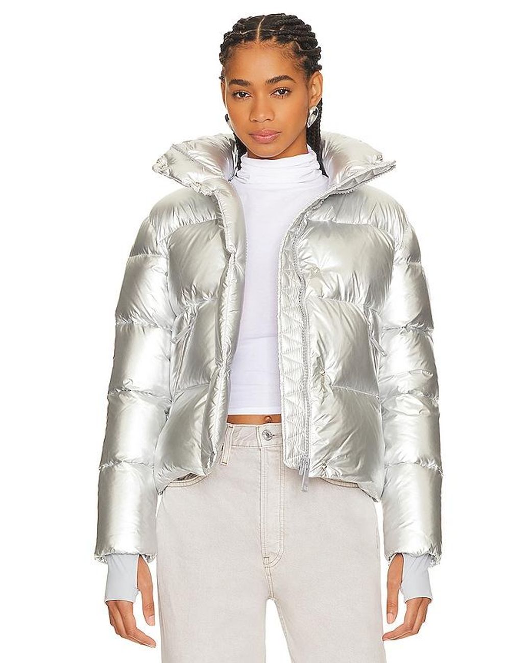 Sam. Andi Jacket In Metallic Silver. Size M S Xs. in White Lyst