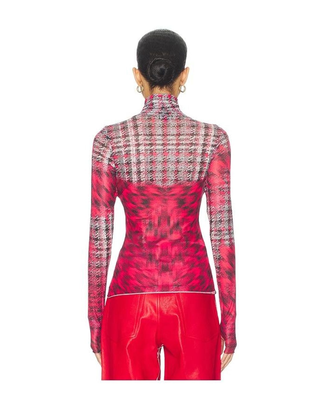 AFRM Red Zadie Long Sleeve Top