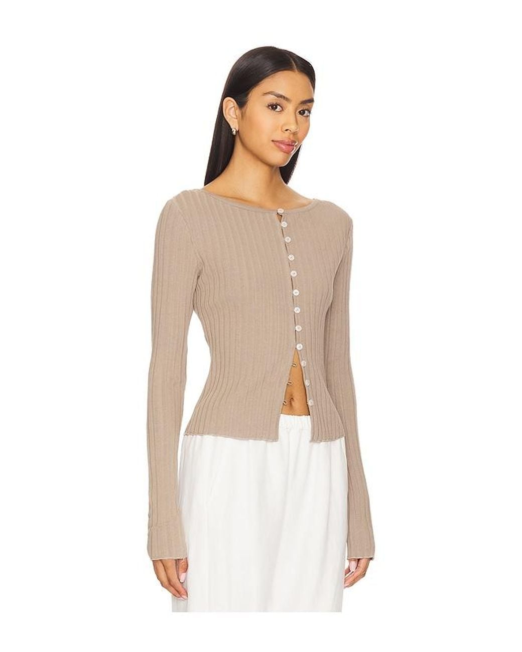 Free People White Tilly Long Sleeve Top