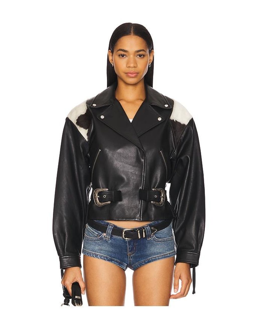 Lamarque Black X Revolve Billie Motorcycle Jacket