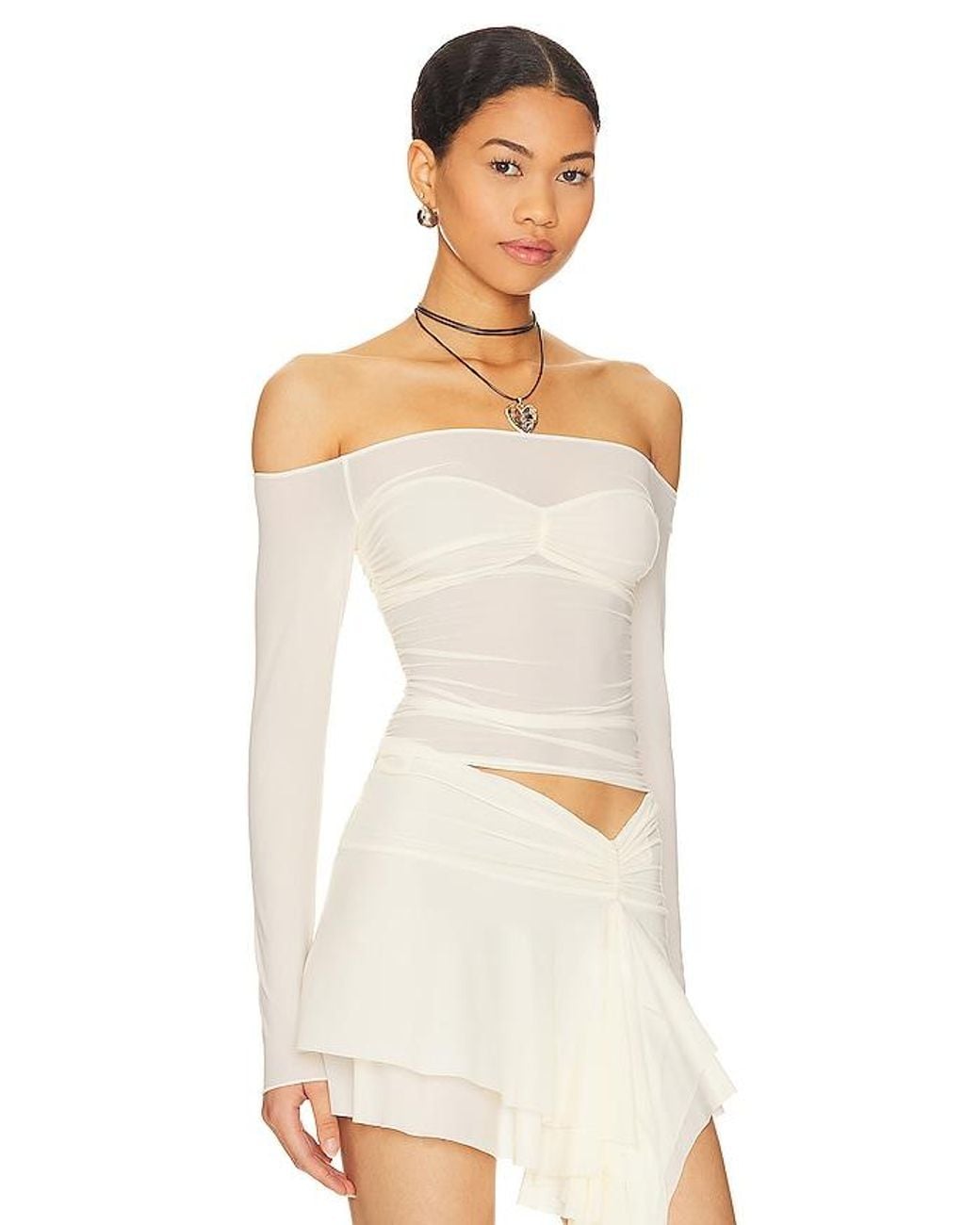Indah White Coco Pinch Bra Top