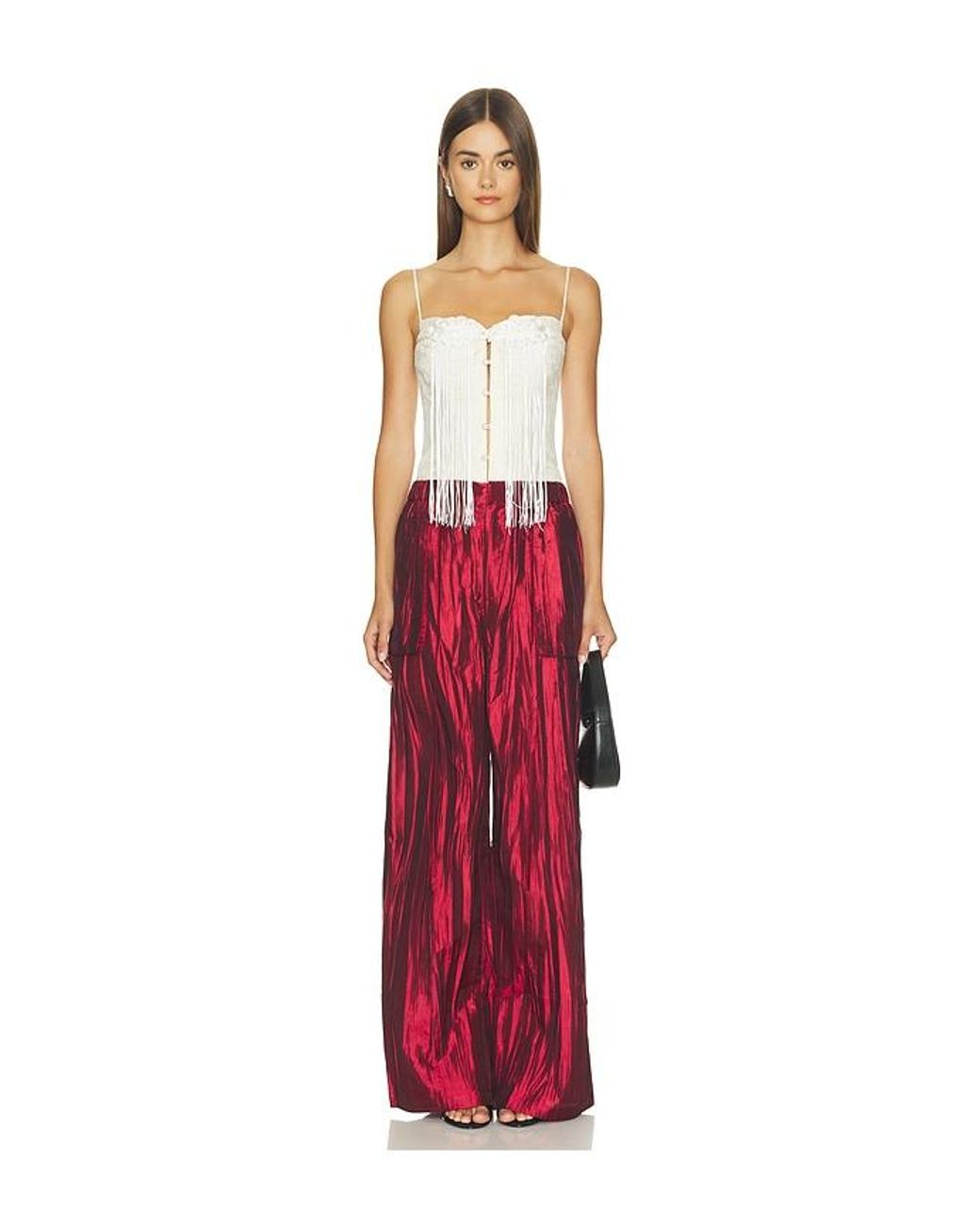 Kim Shui Red Akdeniz Satin Pant
