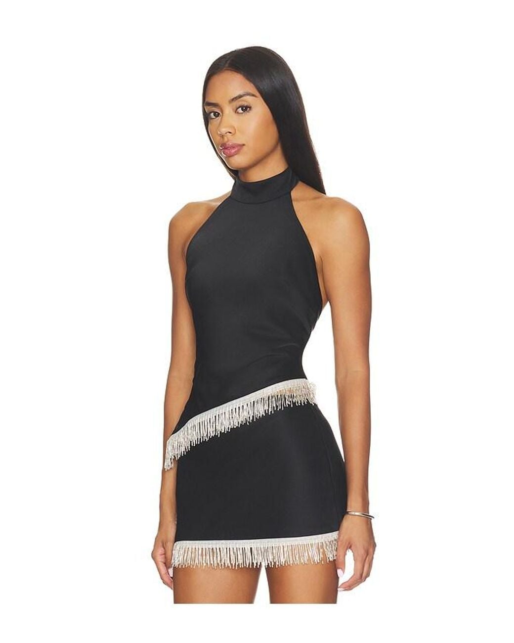 Runaway the Label Black Valia Halter Asymmetrical Hem Top