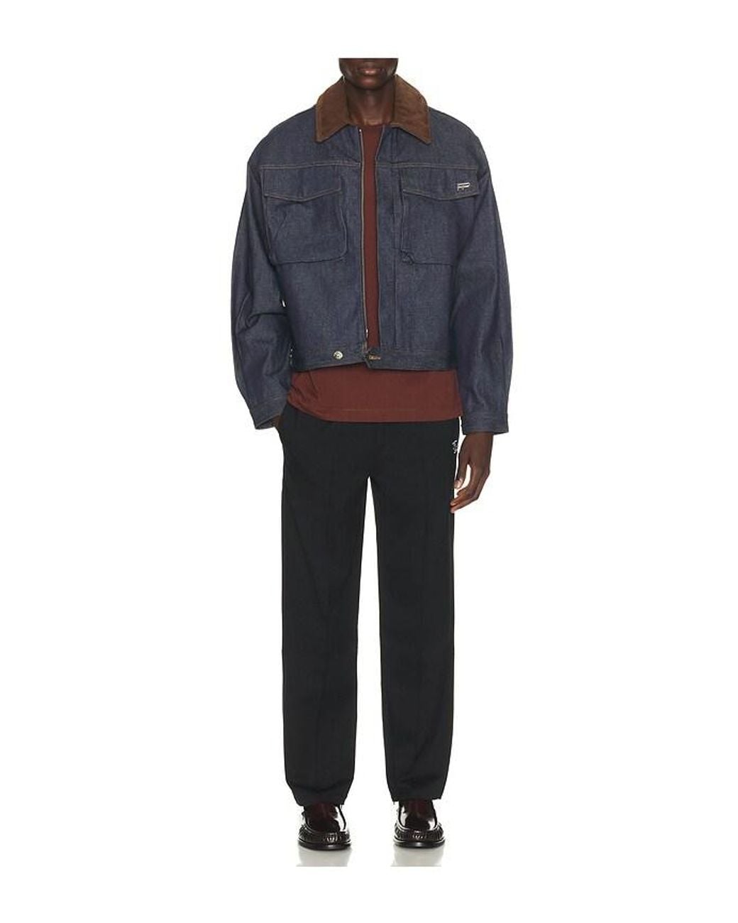 Filling Pieces Black Coach Pants Twill Wool for men