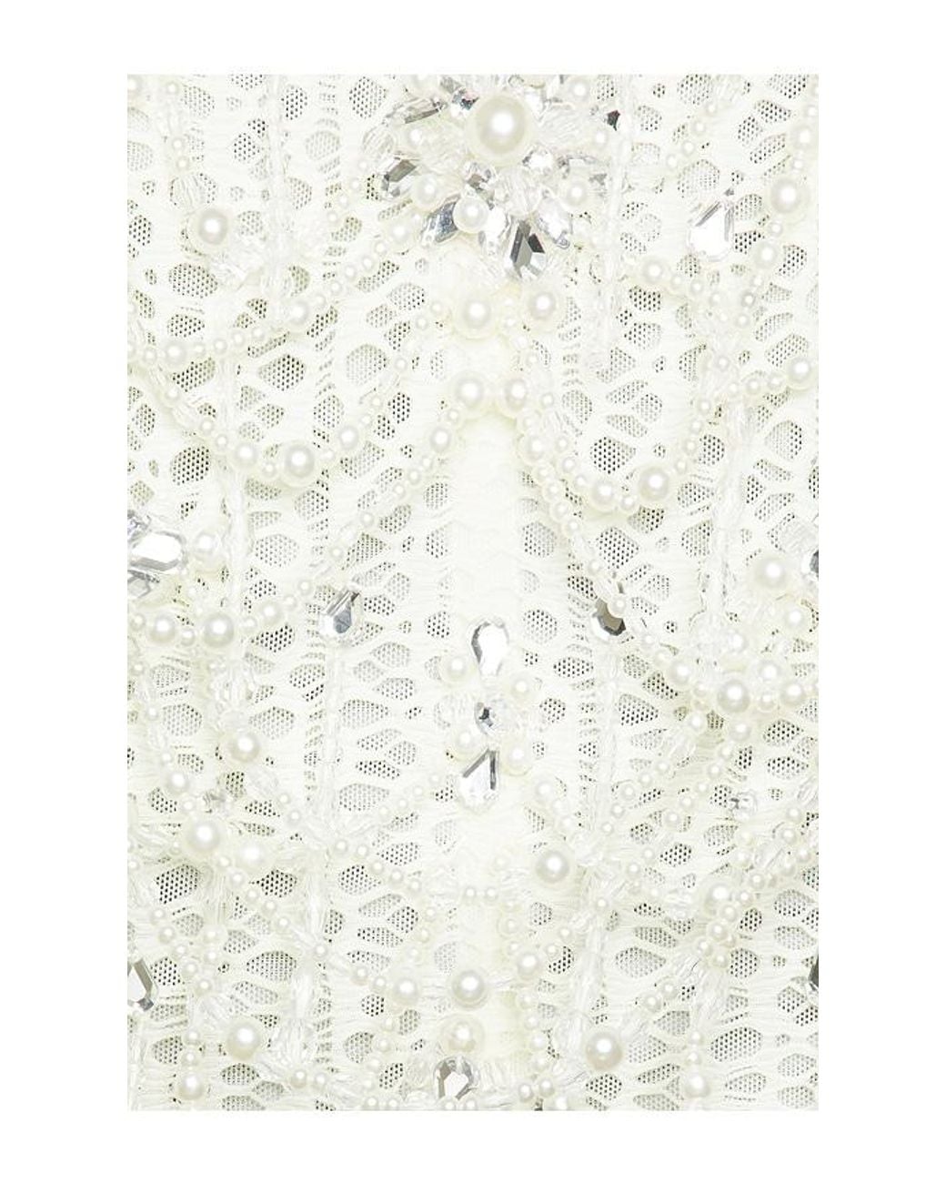 PATBO White Pearl Mesh Top