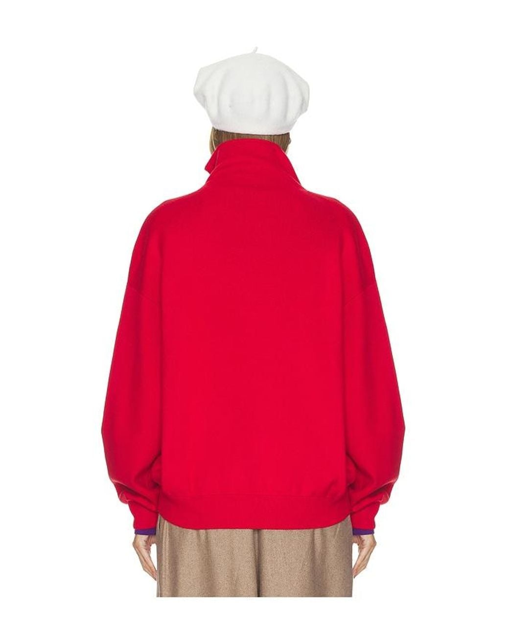 Helsa Red Zionn Classic Knit Half Zip