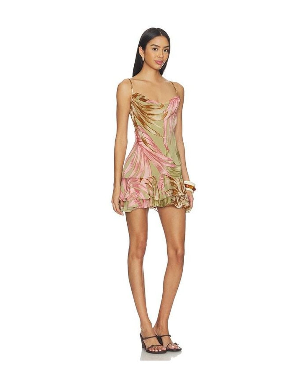 Rococo Sand Green Ruffle Mini Dress