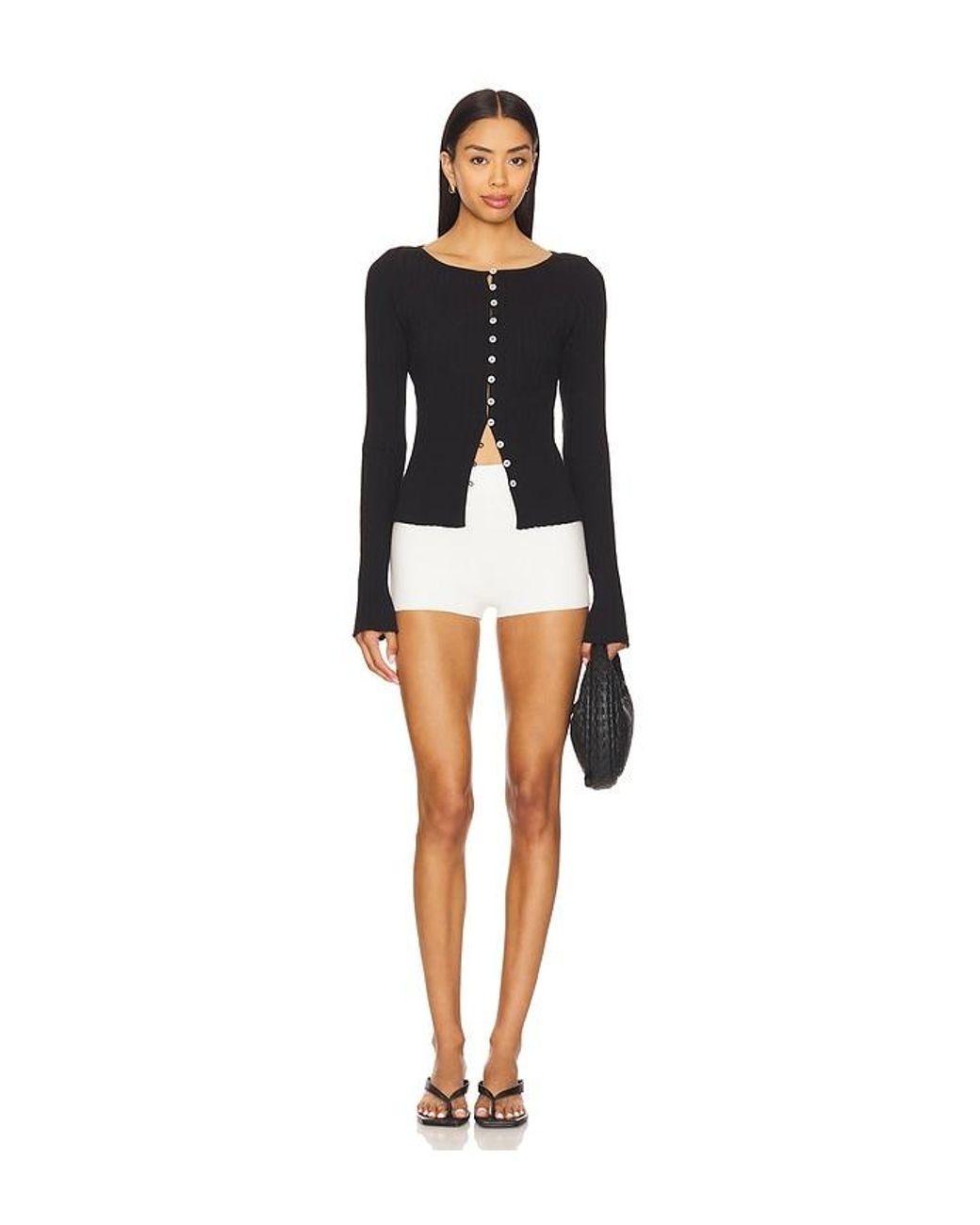 Free People Black Tilly Long Sleeve Top