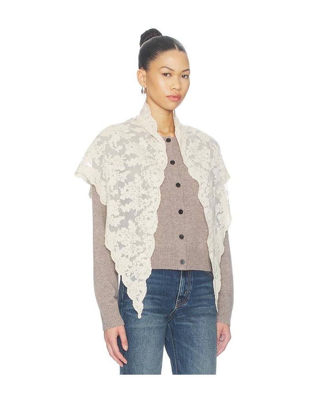 Sea Blue Kirra Lace Cardigan With Scarf