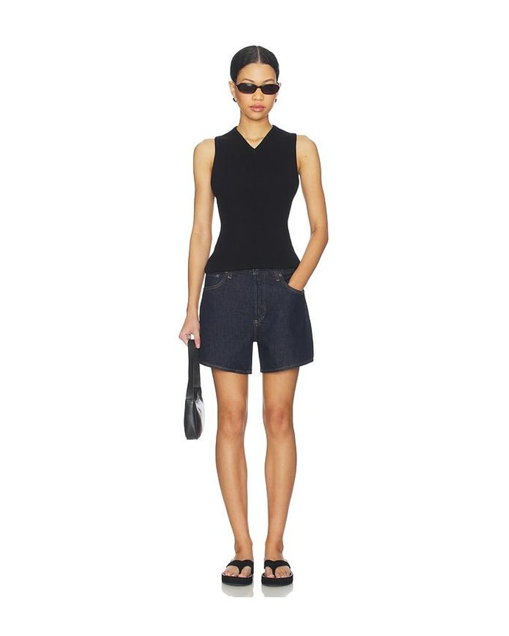 Agolde Blue Leith Oversized Shorts