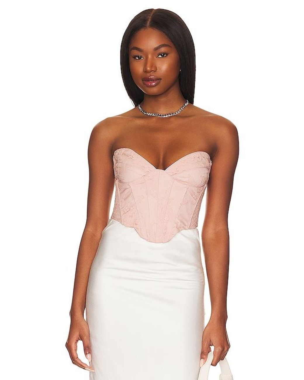 Bardot Ellie Lace Corset Top in White