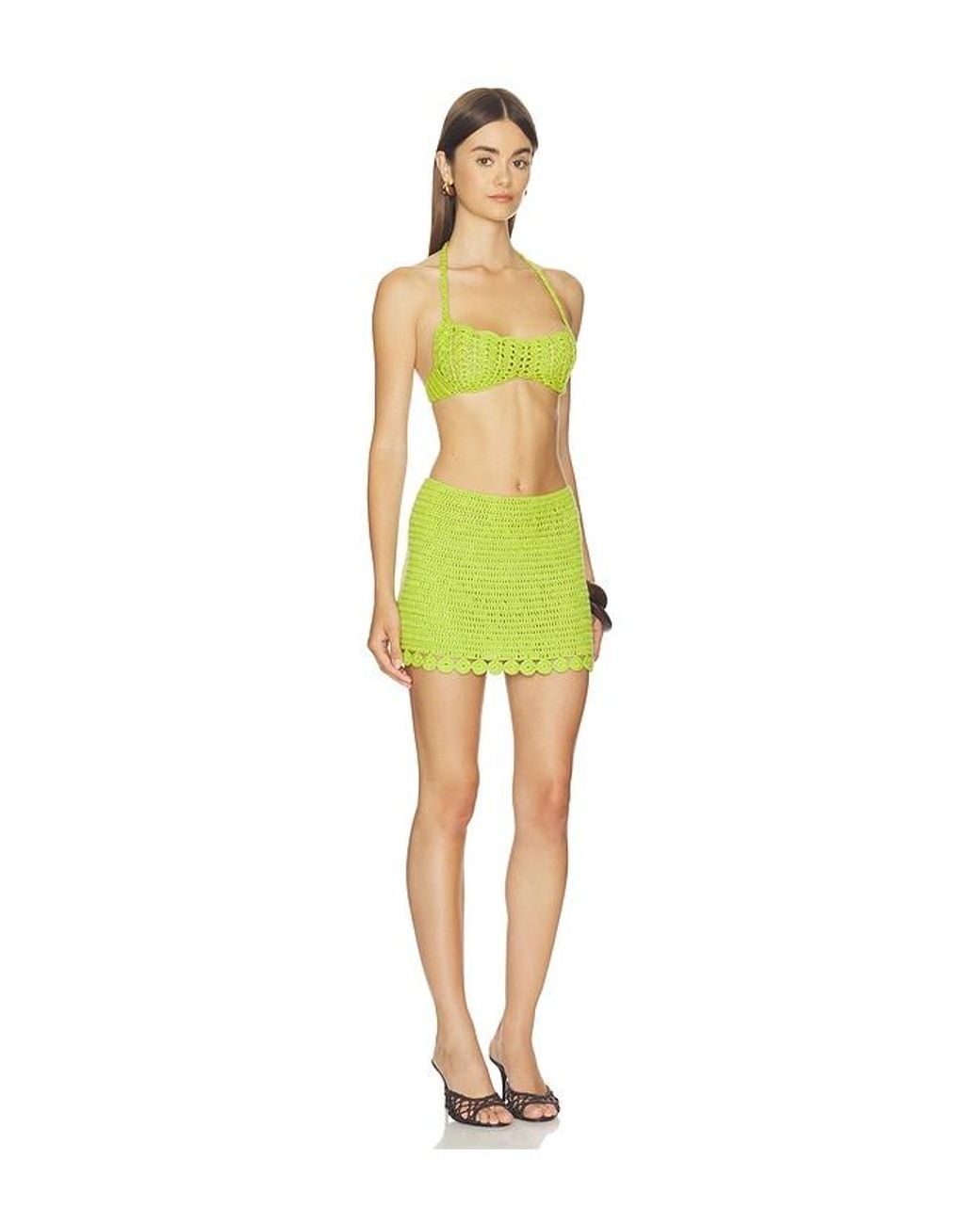 MORE TO COME Yellow Camden Crochet Mini Skirt Set