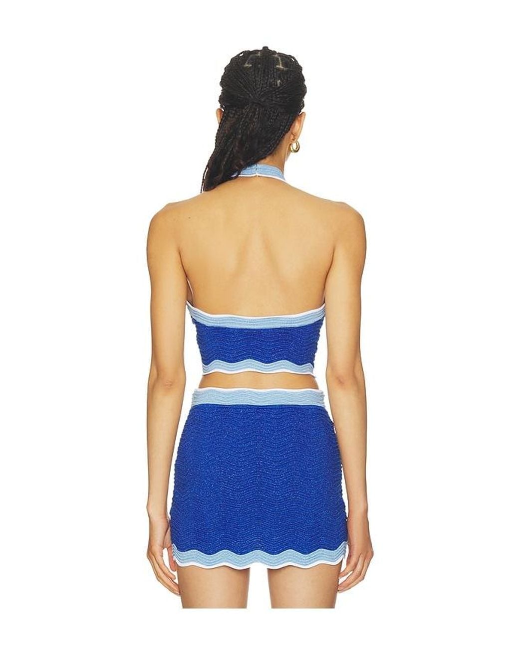 retroféte Blue Aminta Knit Top