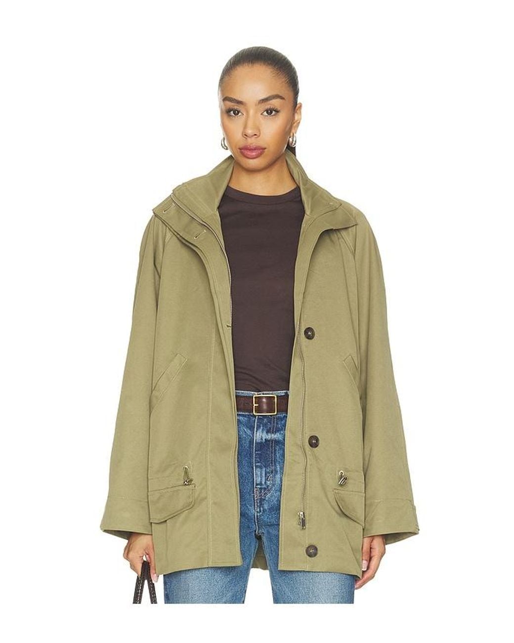 ALL THE WAYS Green Sawyer Funnel Neck Jacket