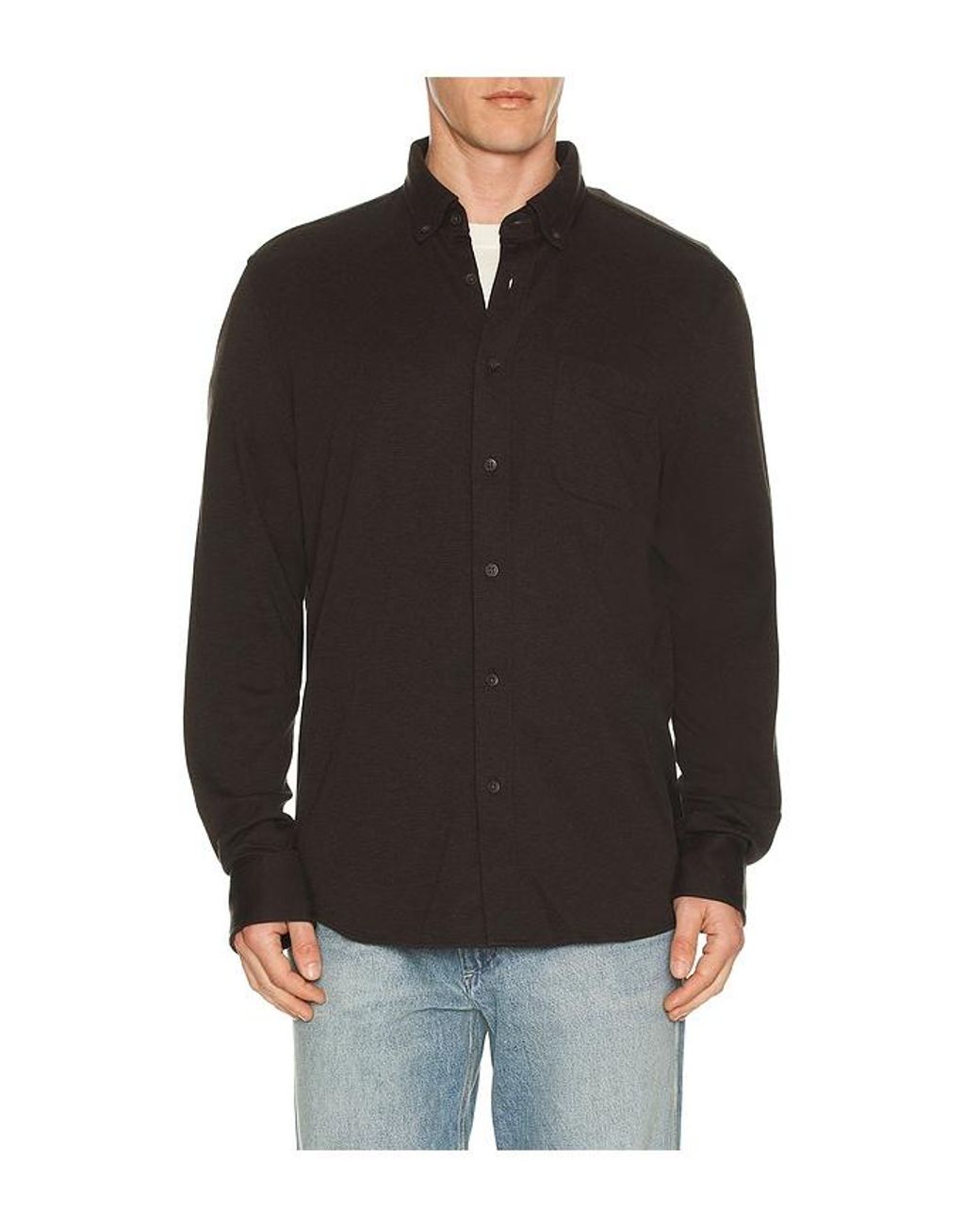 Faherty Brand Black Coastline Knit Shirt for men