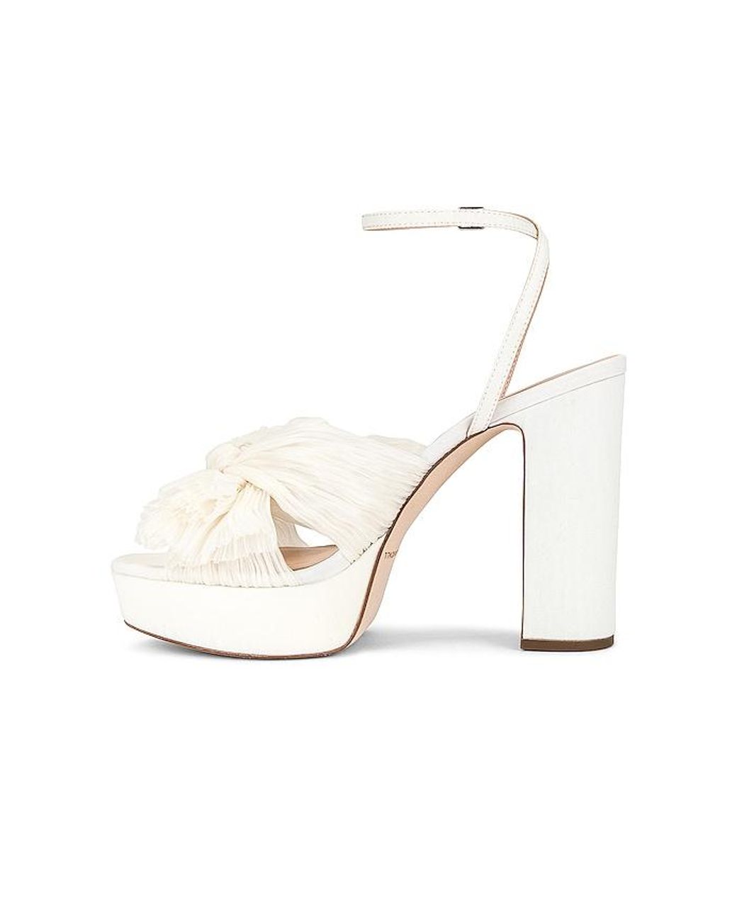 Loeffler Randall White Natalia Pleated Knot Platform