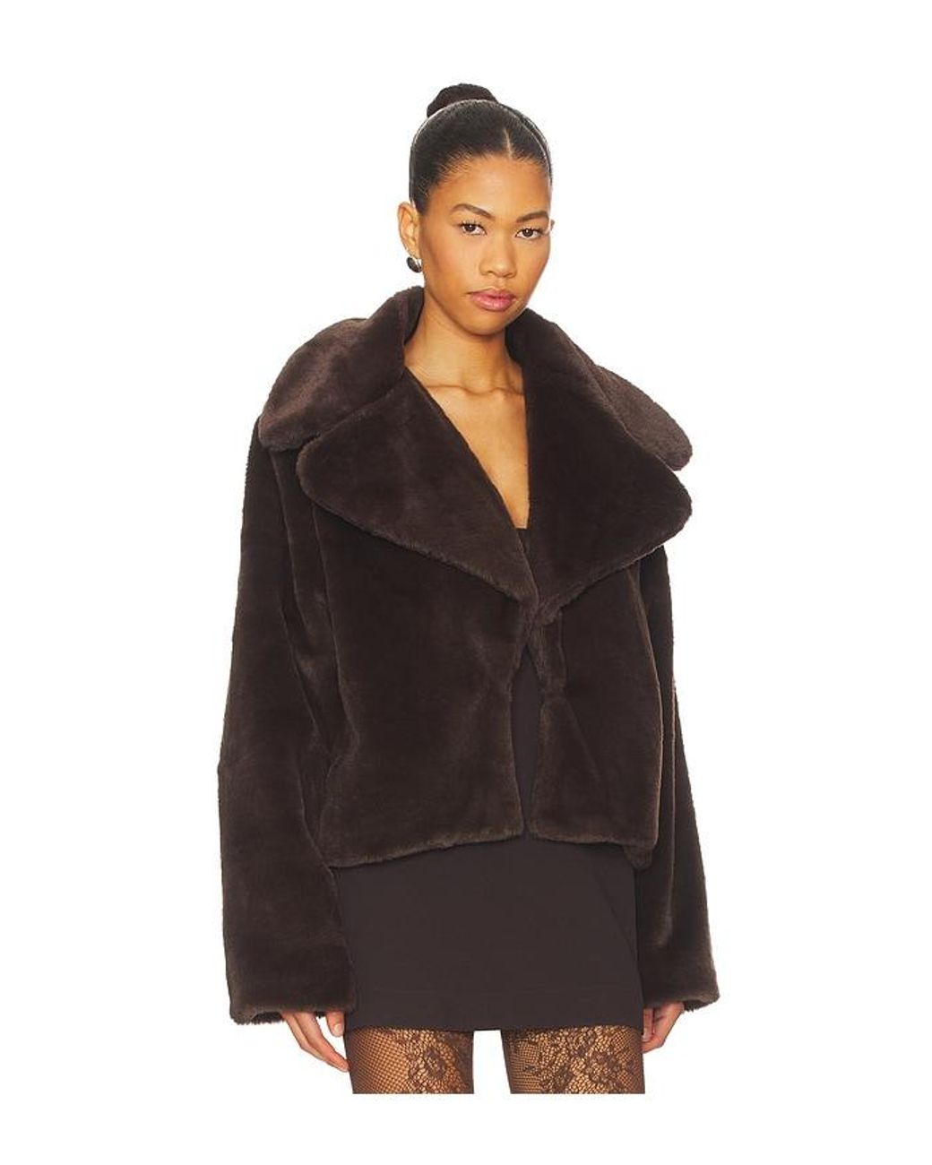 superdown Black Willow Faux Fur Coat