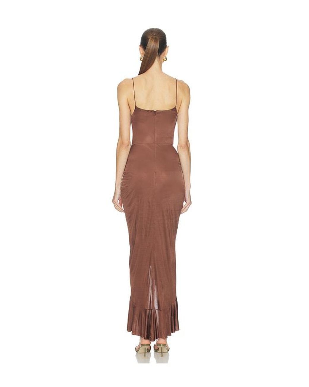 Atlein Multicolor Ruffle Strappy Long Dress