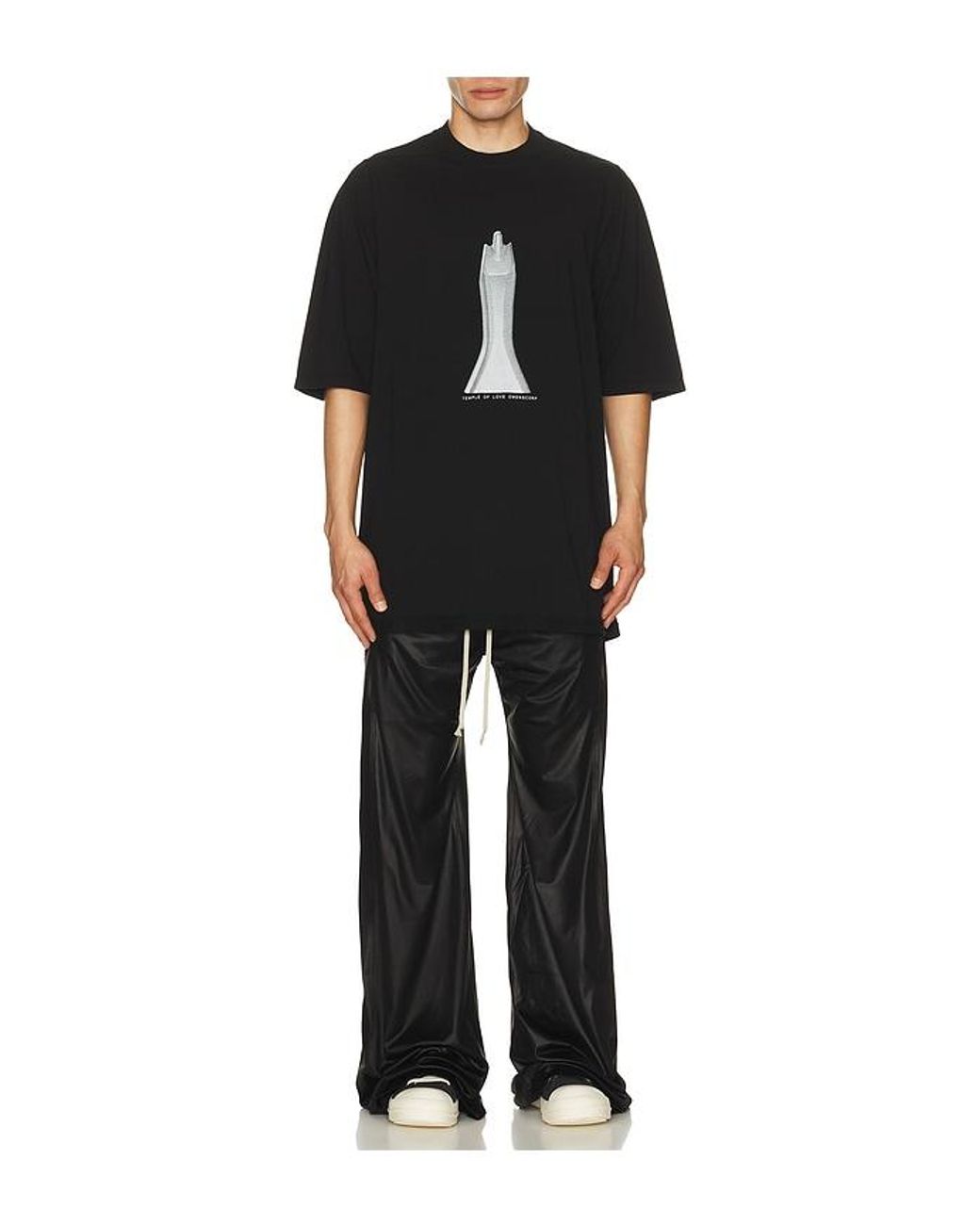 Rick Owens Black Sister Graphic Jumbo Short Sleeve T for men