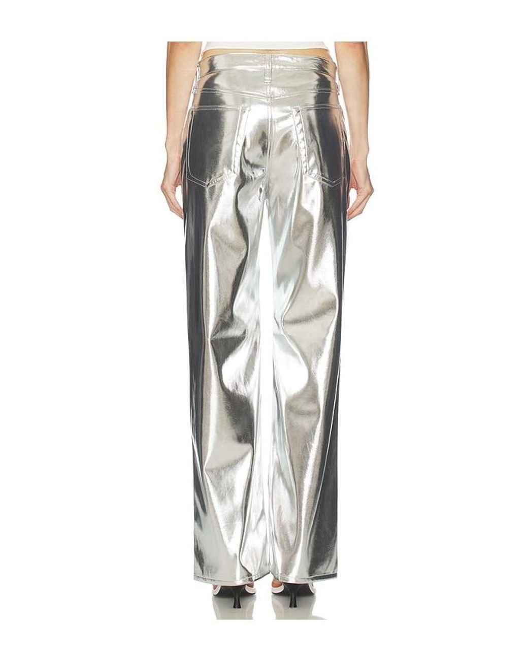 Rag & Bone White Logan Faux Leather Wide Leg Pant