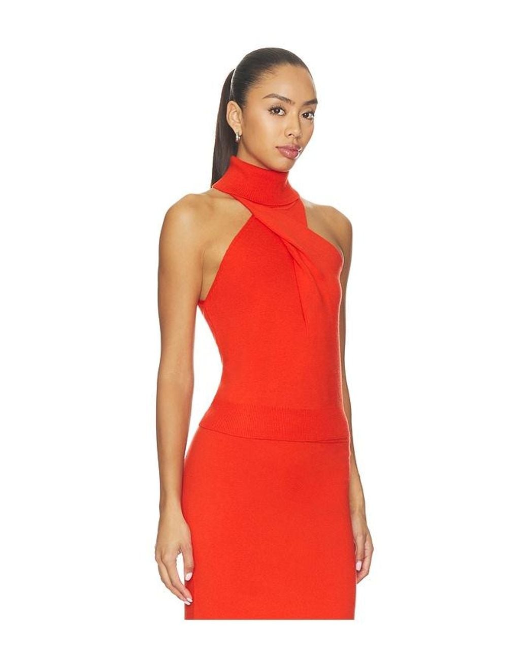 Monse Red Twist Front Top