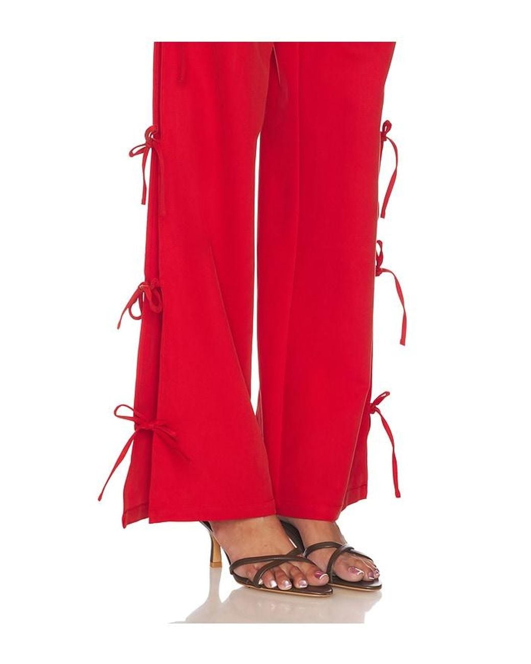 LNA Red Delia Tie Side Pant