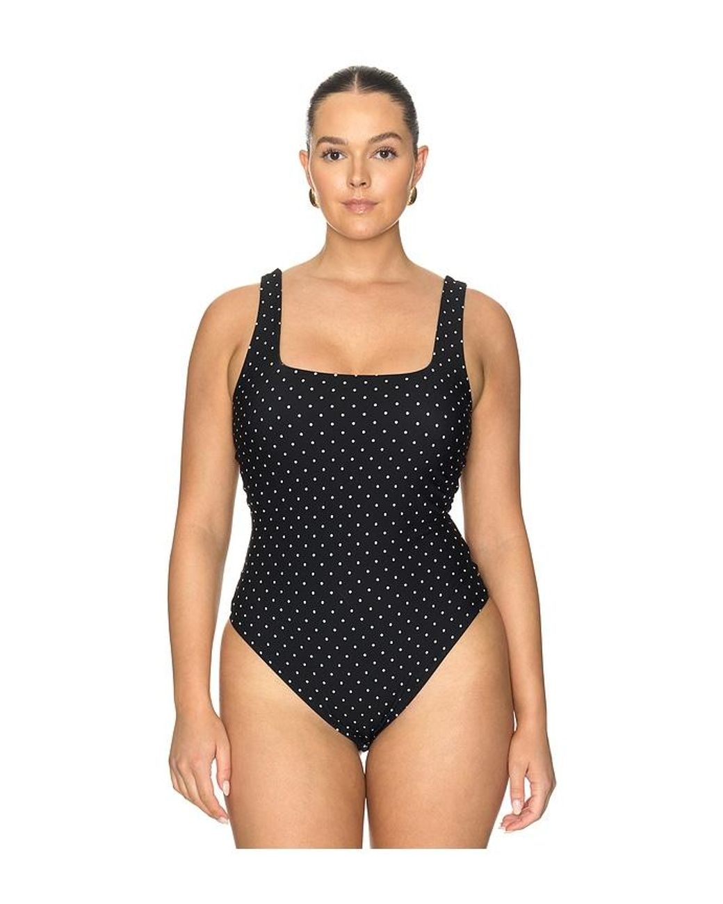 GOOD AMERICAN Black The Weightless Sculpting Modern Tank Bodysuit