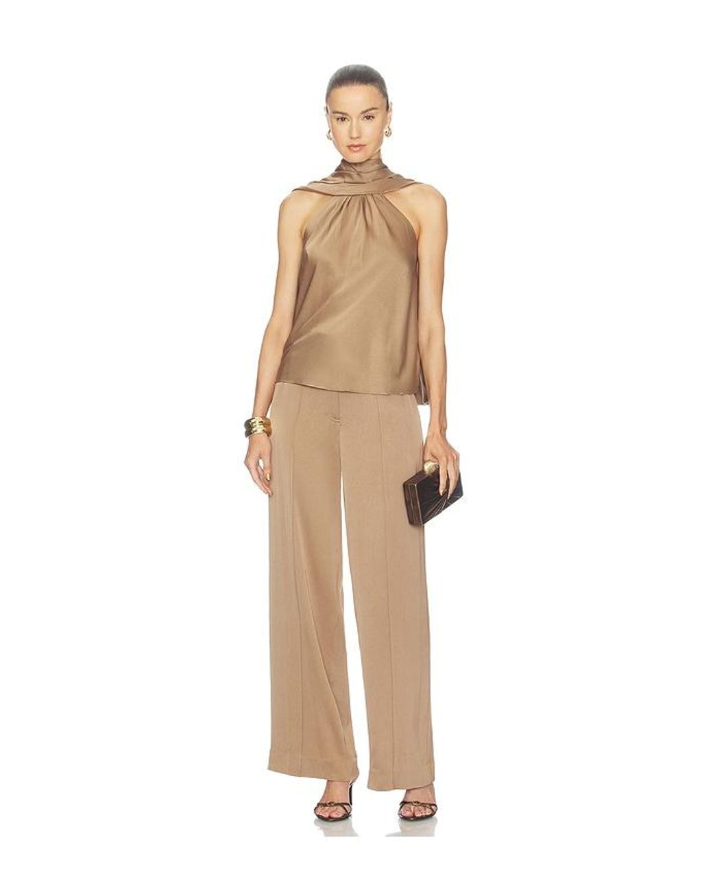 Jonathan Simkhai Natural Kyra Classic Wovens Wide Leg Pant
