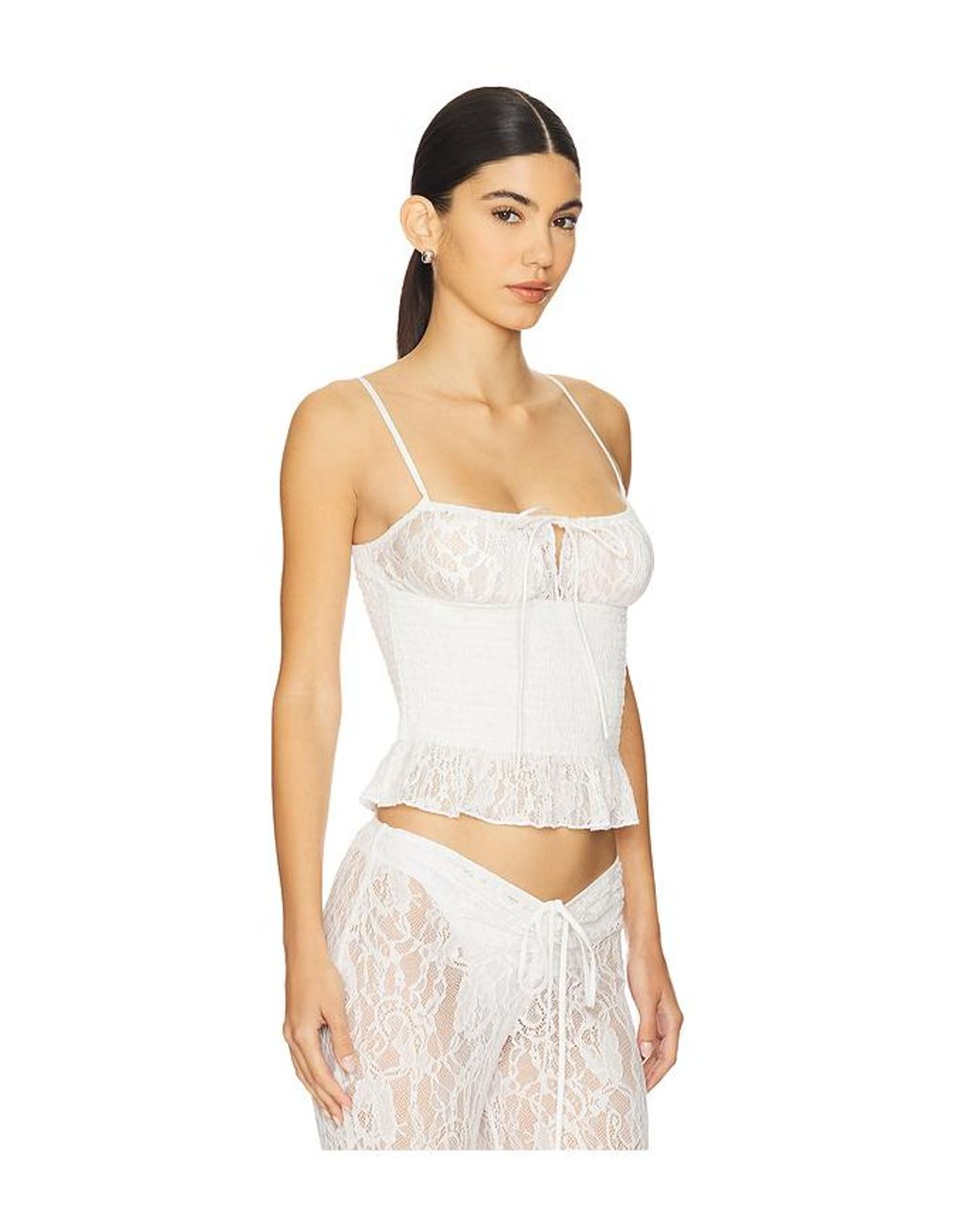 Leslie Amon White Slip Top