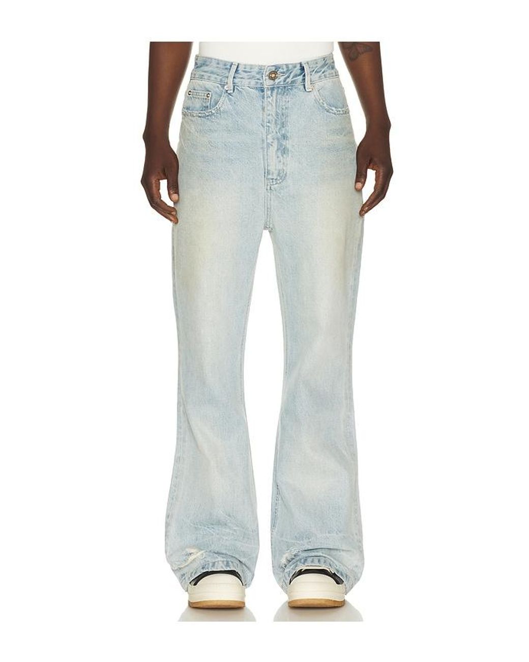MADFRENZY Blue Bootcut Jeans for men