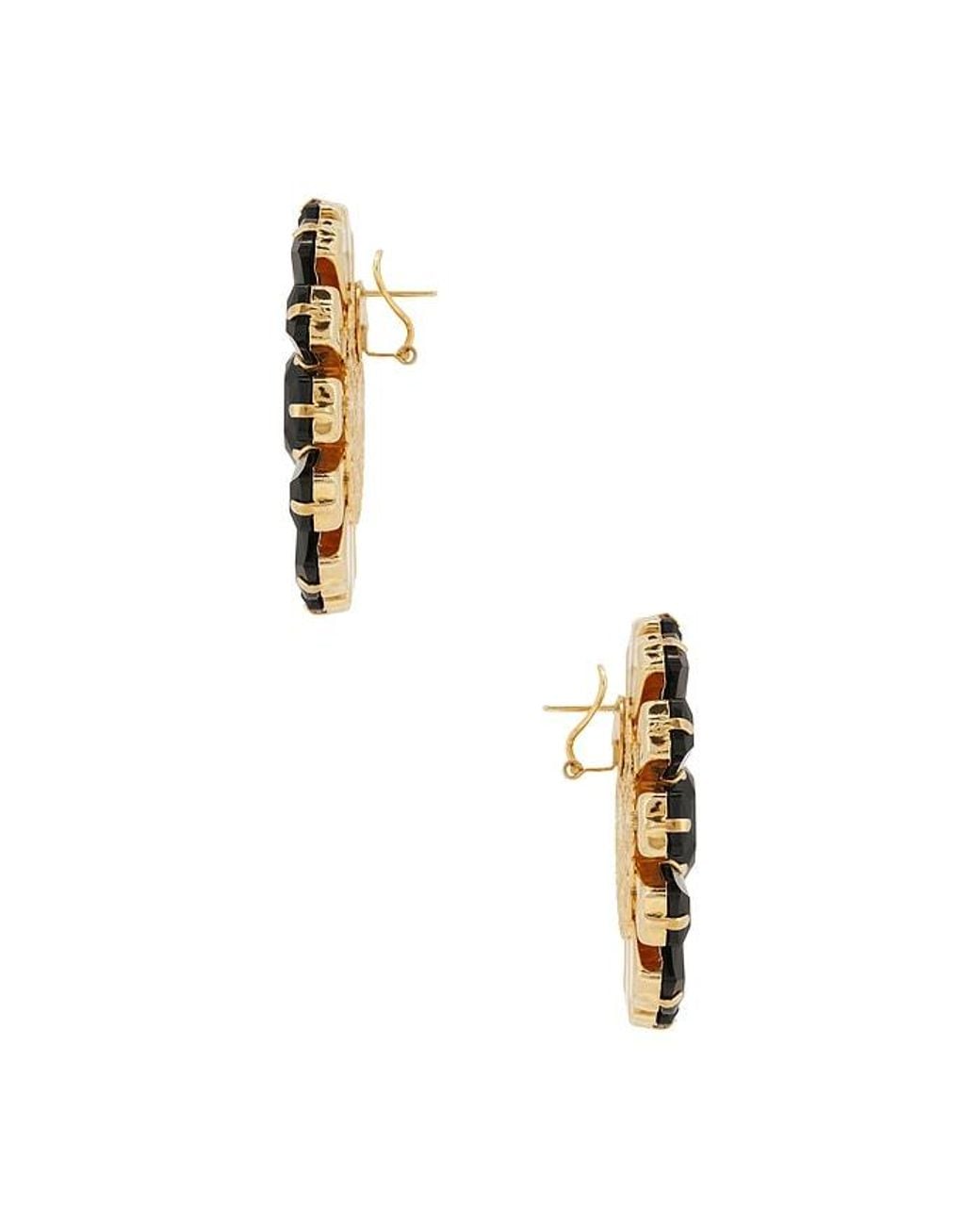 Anton Heunis Black Omega Clasp Radiant Earrings