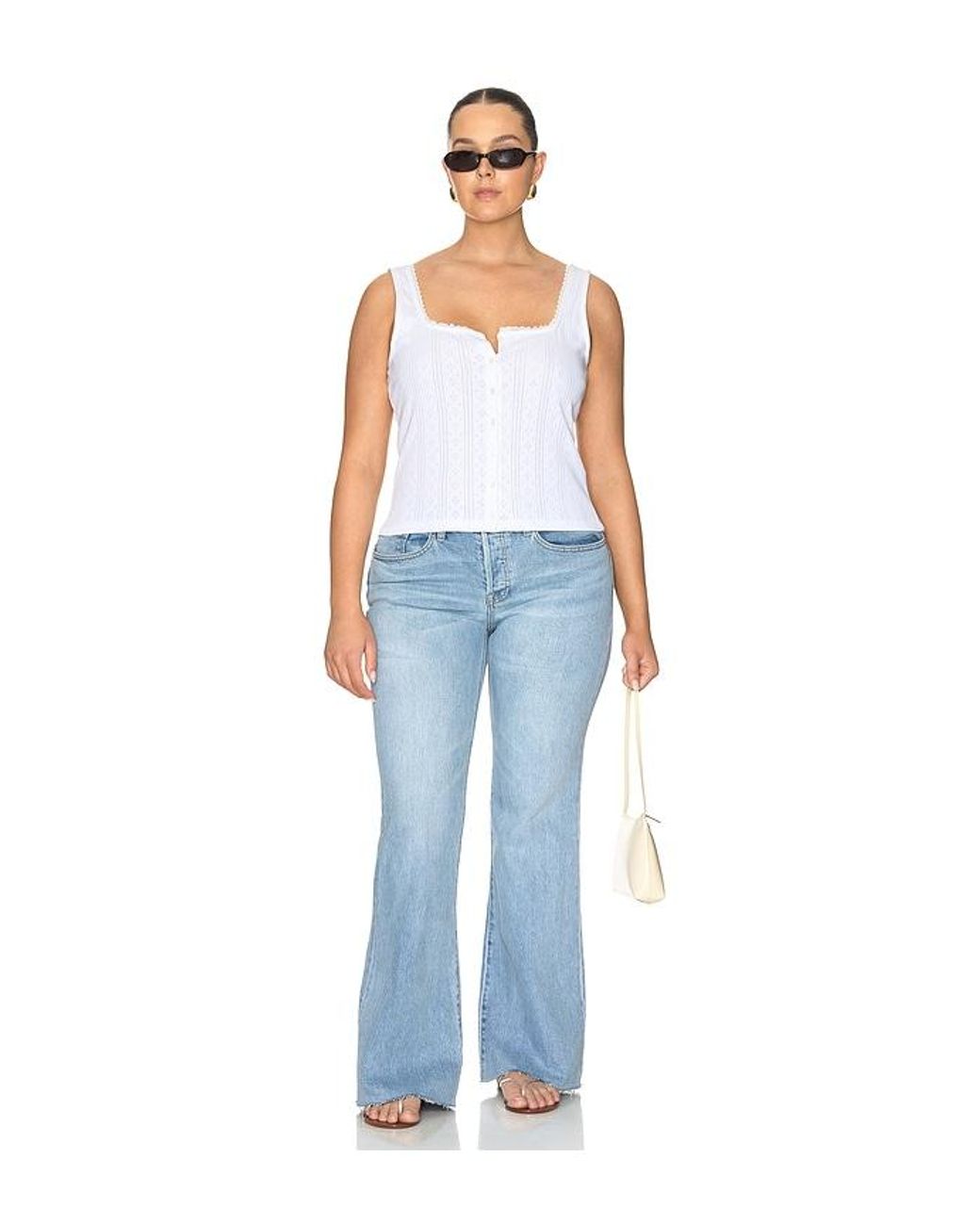 GOOD AMERICAN Blue Vintage Low Rise Relaxed Flare Jeans