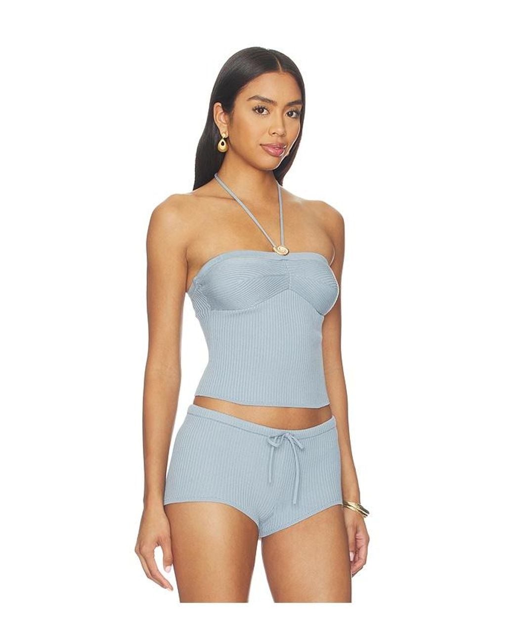 Lovers + Friends Blue Shelbi Halter Top