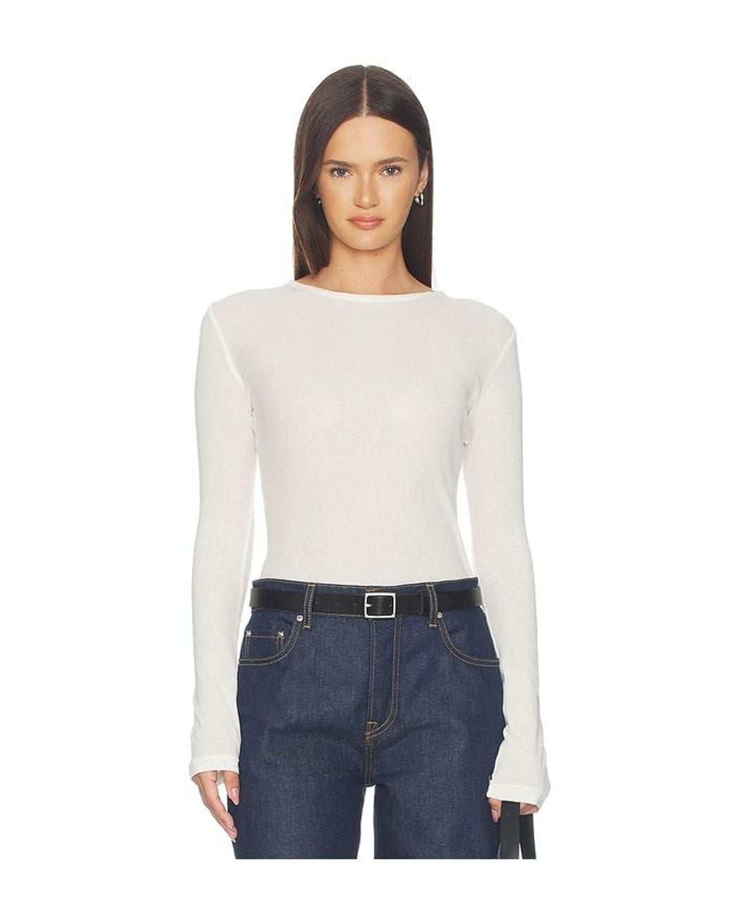 GRLFRND White Sheer Crew Neck Tee