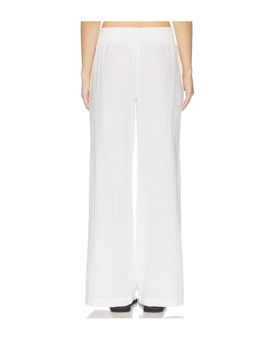 Bobi White Wide Leg Pant Smocked