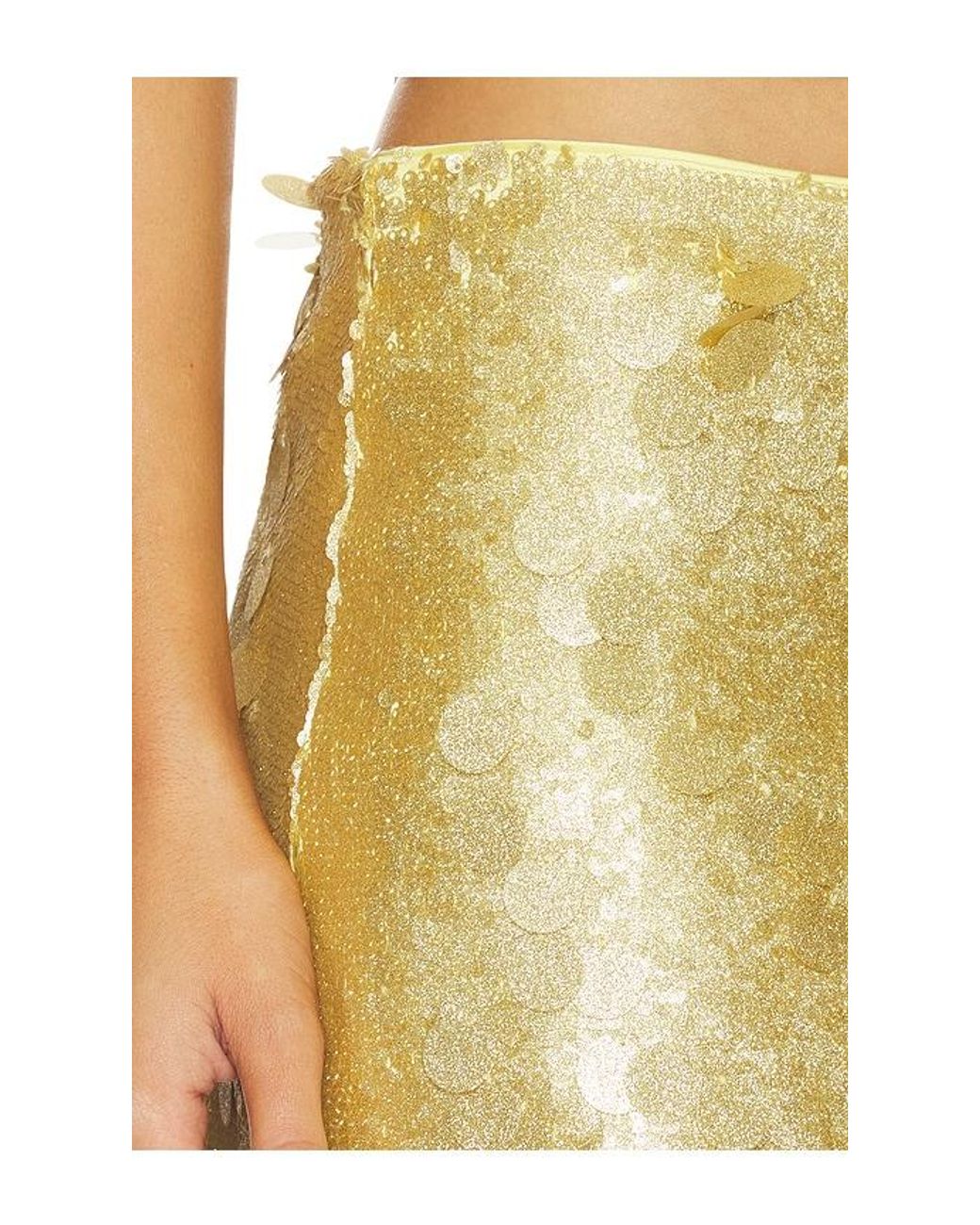 GUIZIO Yellow Paillette Mini Skirt