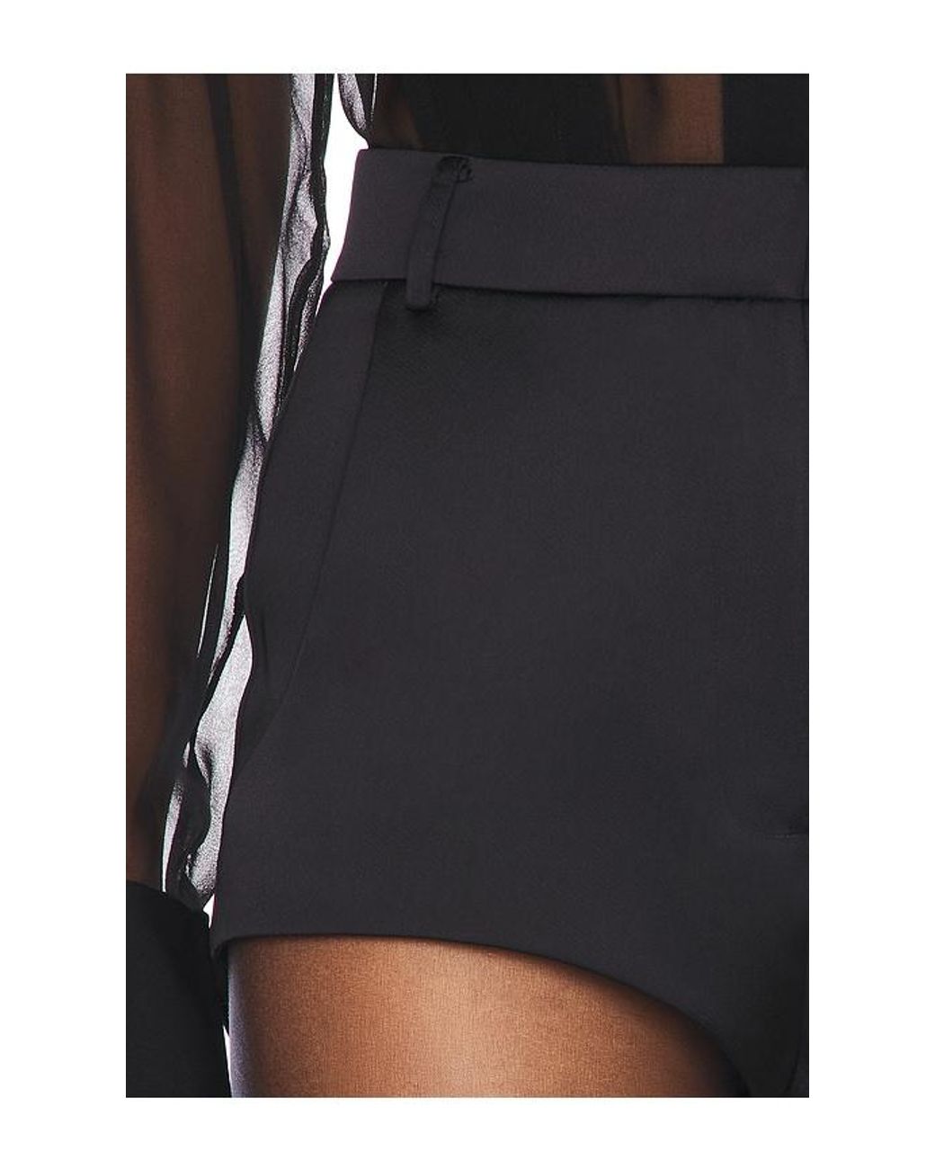 Sans Faff Black Satin Hot Pants
