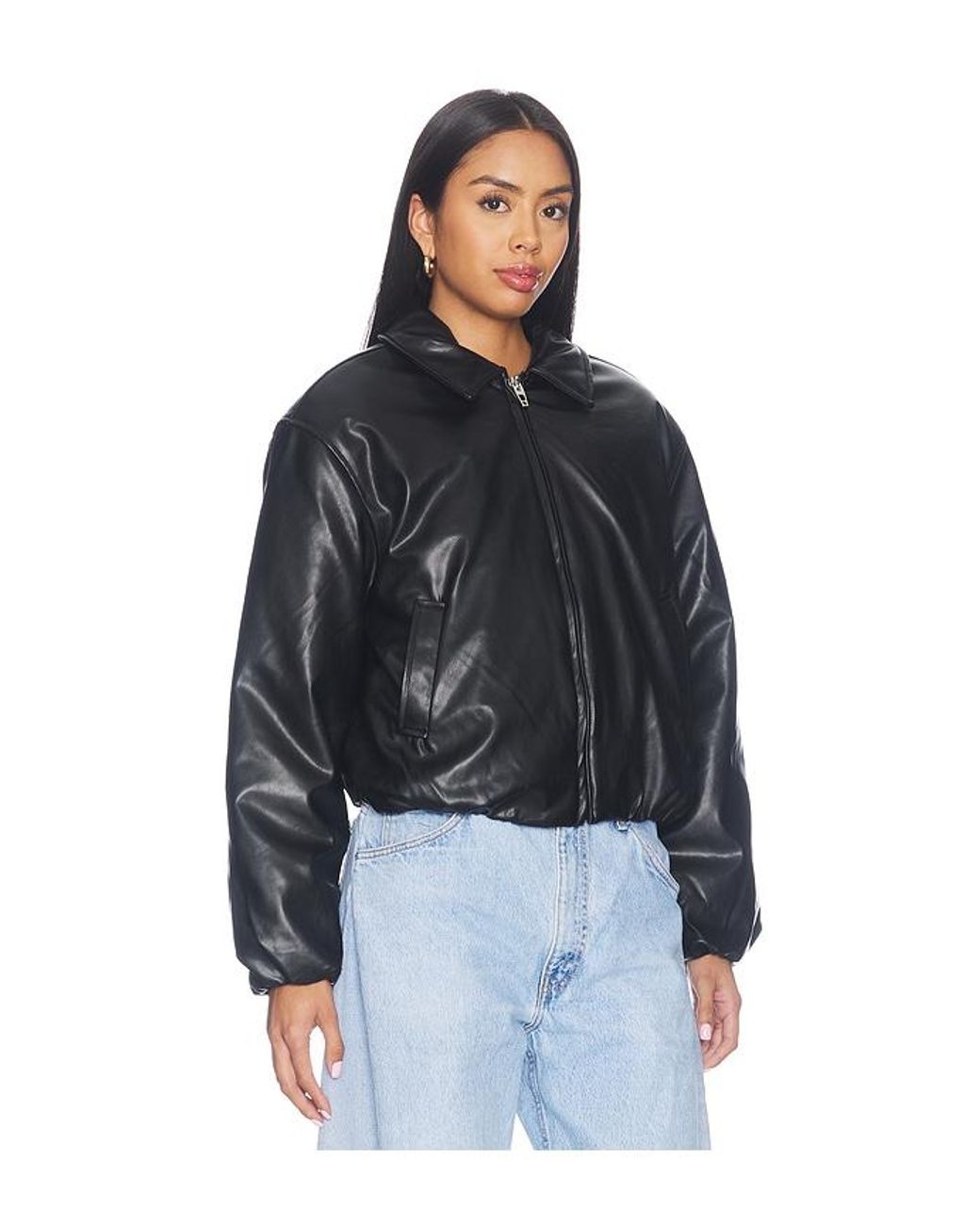 Blank NYC Blue Faux Leather Jacket