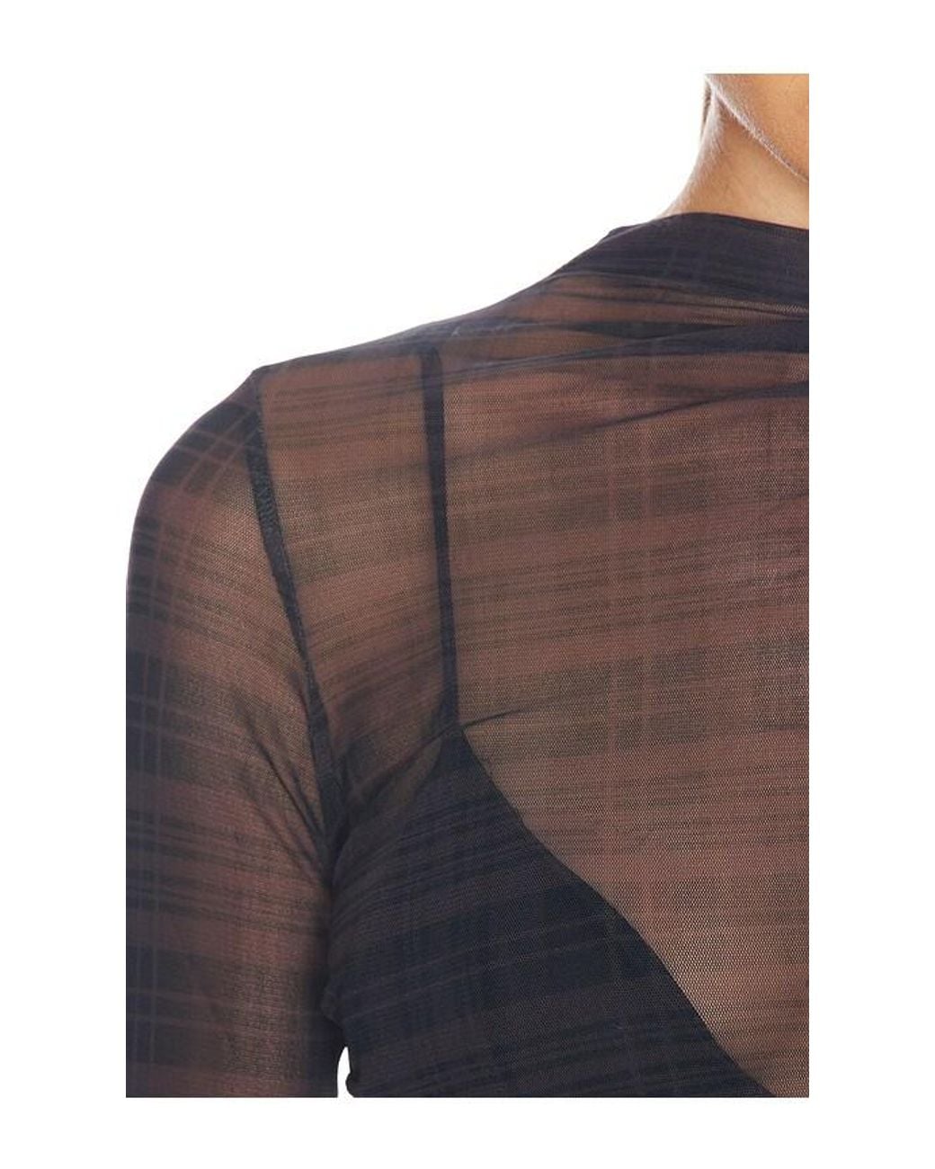 Enza Costa Multicolor Mesh Longsleeve Twist Top