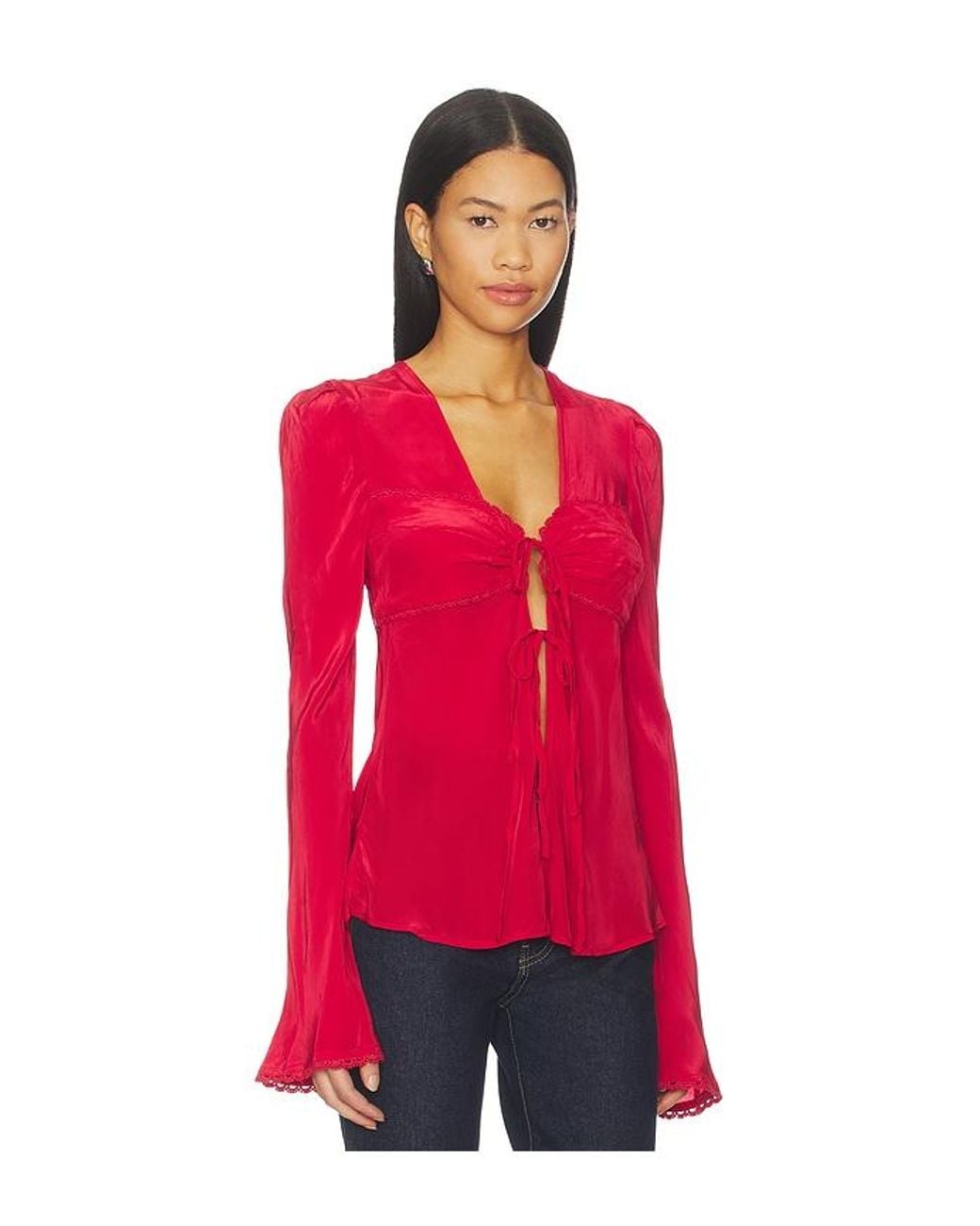 Free People Red Bali Ariel Top