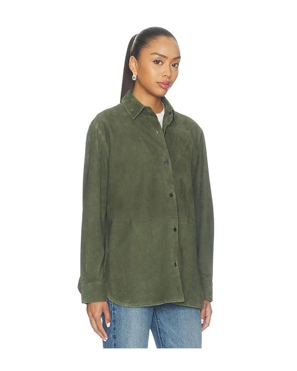 Theory Green Classic Menswear Shirt