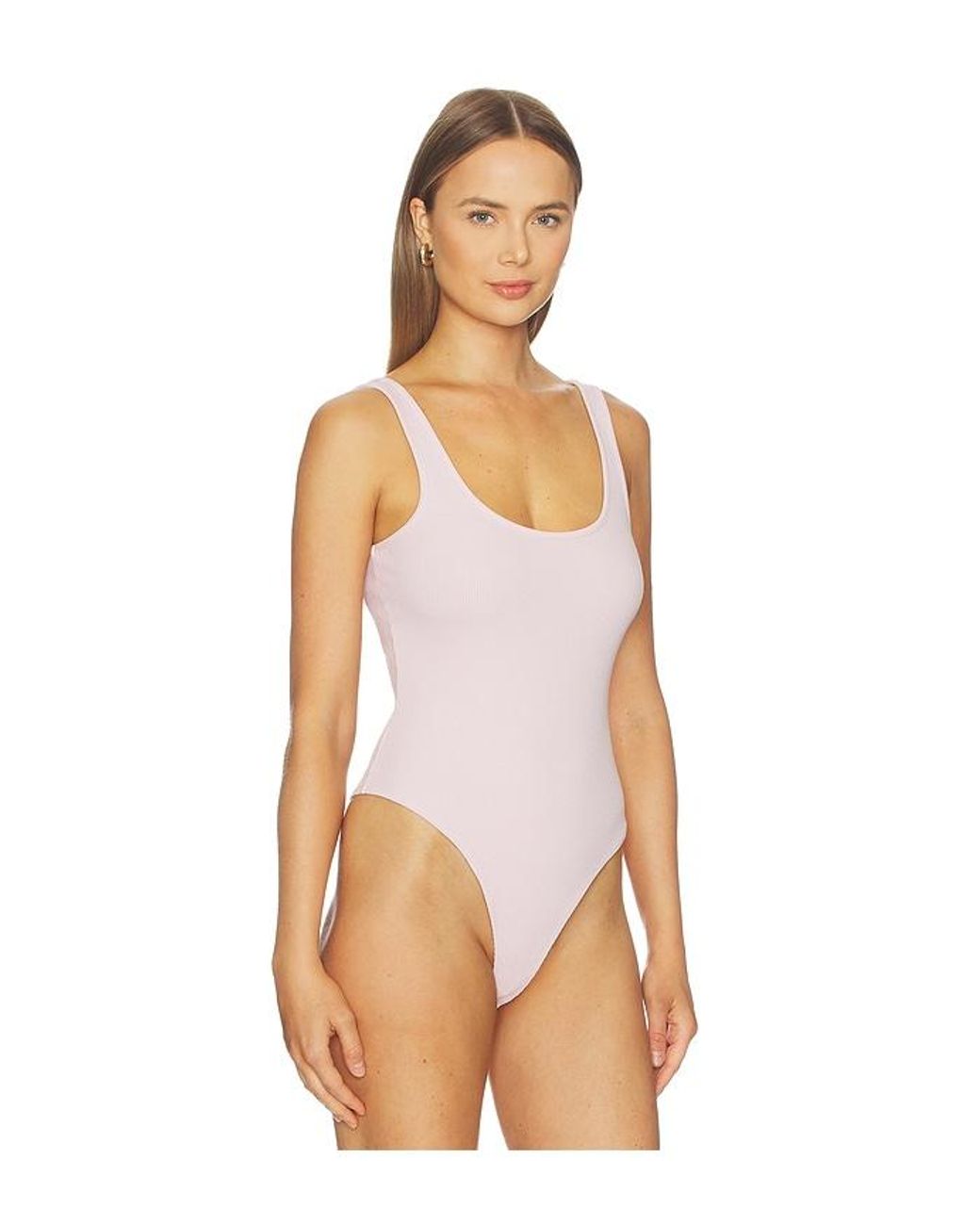 L'Agence White 'Agence Nica Scoop Neck Tank Bodysuit