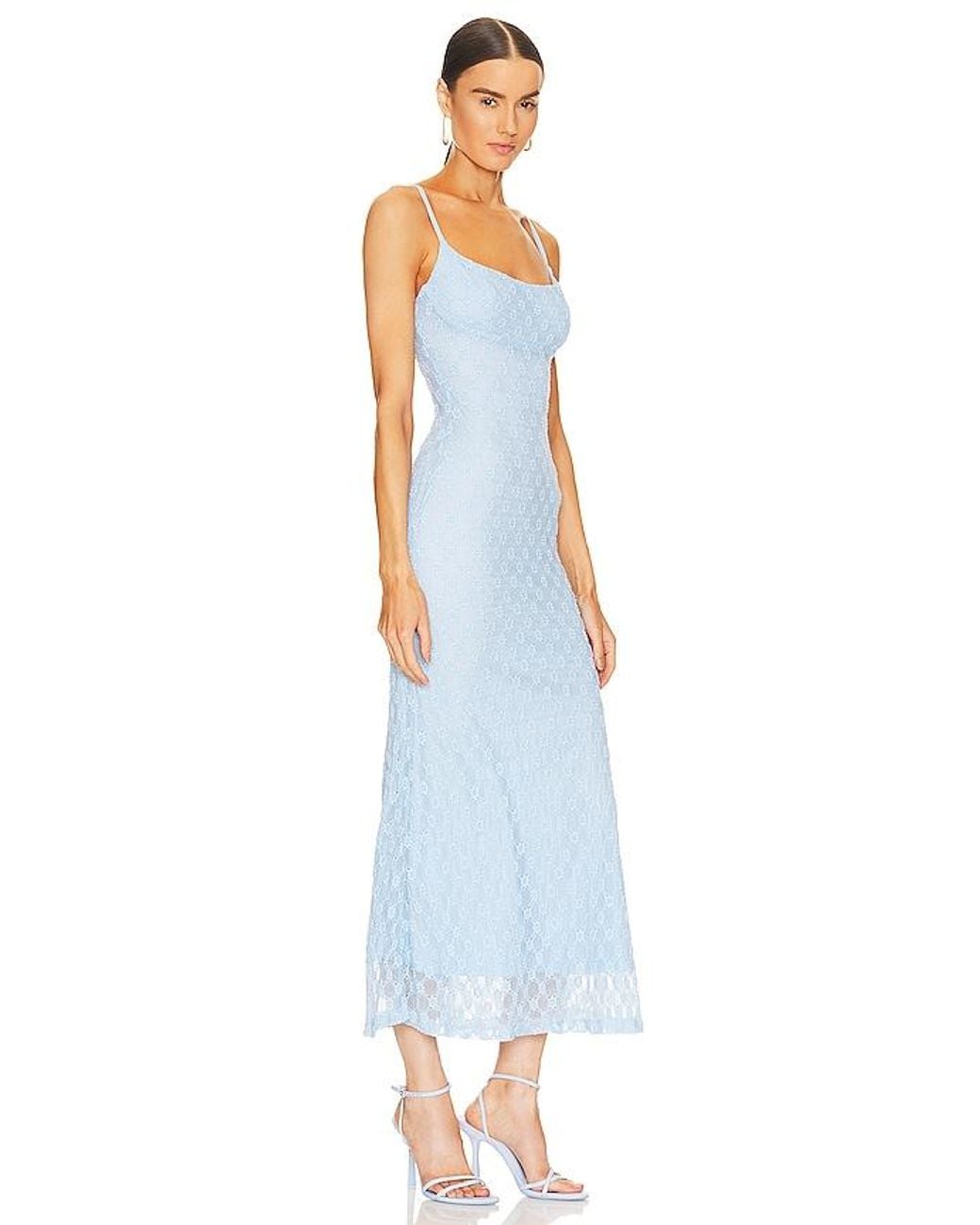 Bardot Blue Adoni Mesh Midi Dress