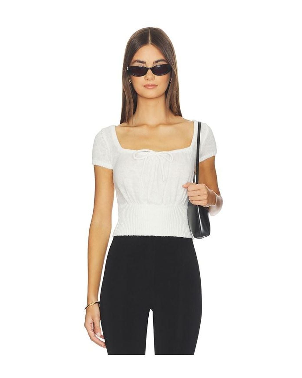 MAJORELLE Blue Denise Short Sleeve Sweater