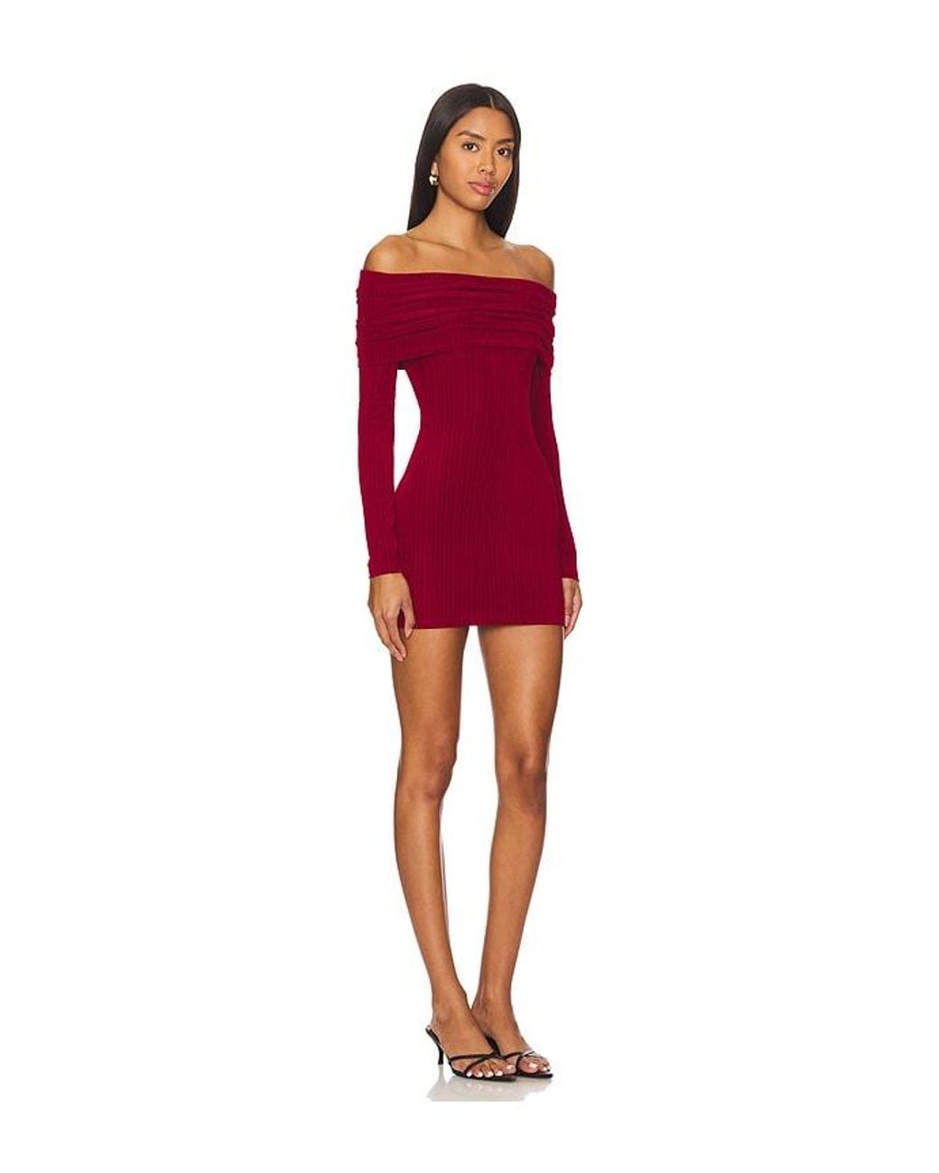 superdown Off-Shoulder Textured Mini Dress