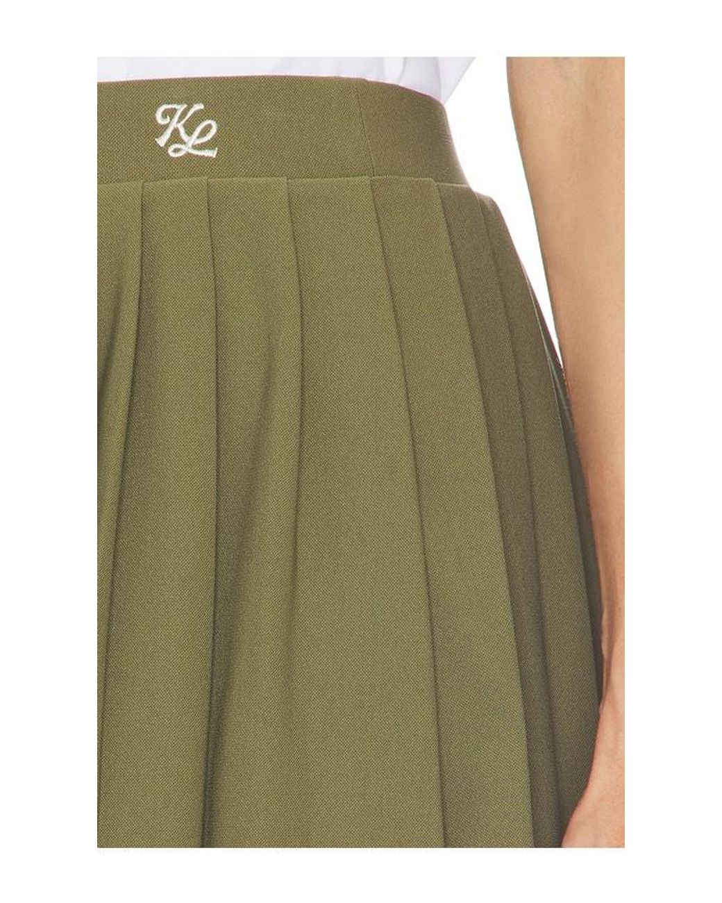 Khalhon Green Coastal Swing Pleated Skirt